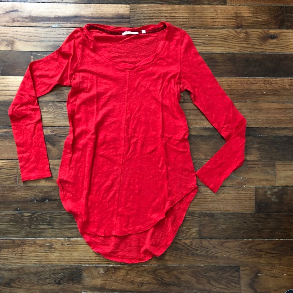 Pure and Good Seamed Scoopneck Tee Red